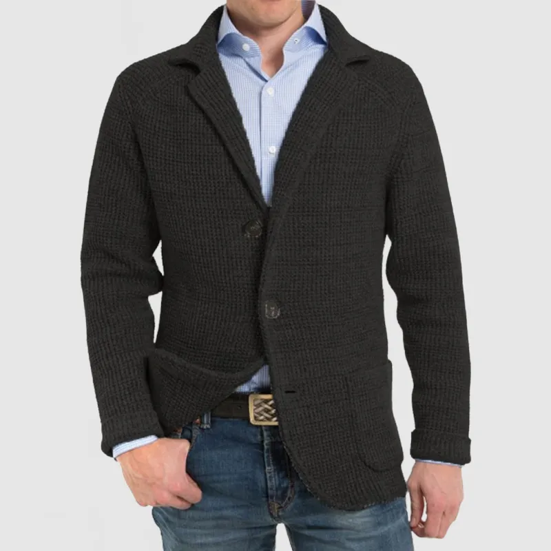 🔥Mid Year Sale 60% OFF🔥 - Men's Elegant Lapel Pocket Long Sleeve Knit Jacket