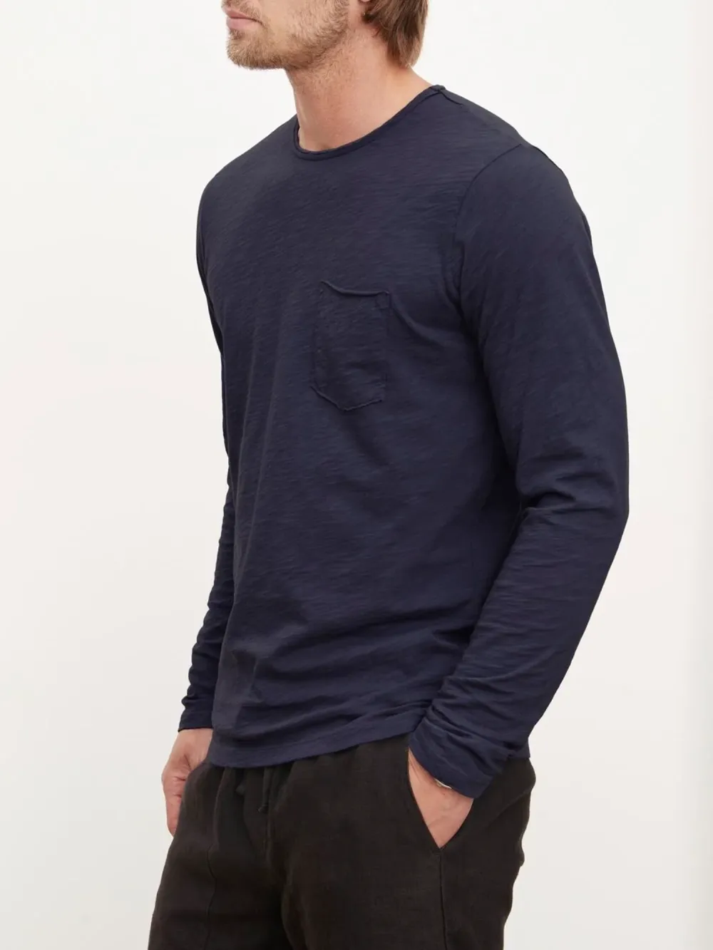 Men'S Fashion Cotton Round Neck Long Sleeve T-Shirt