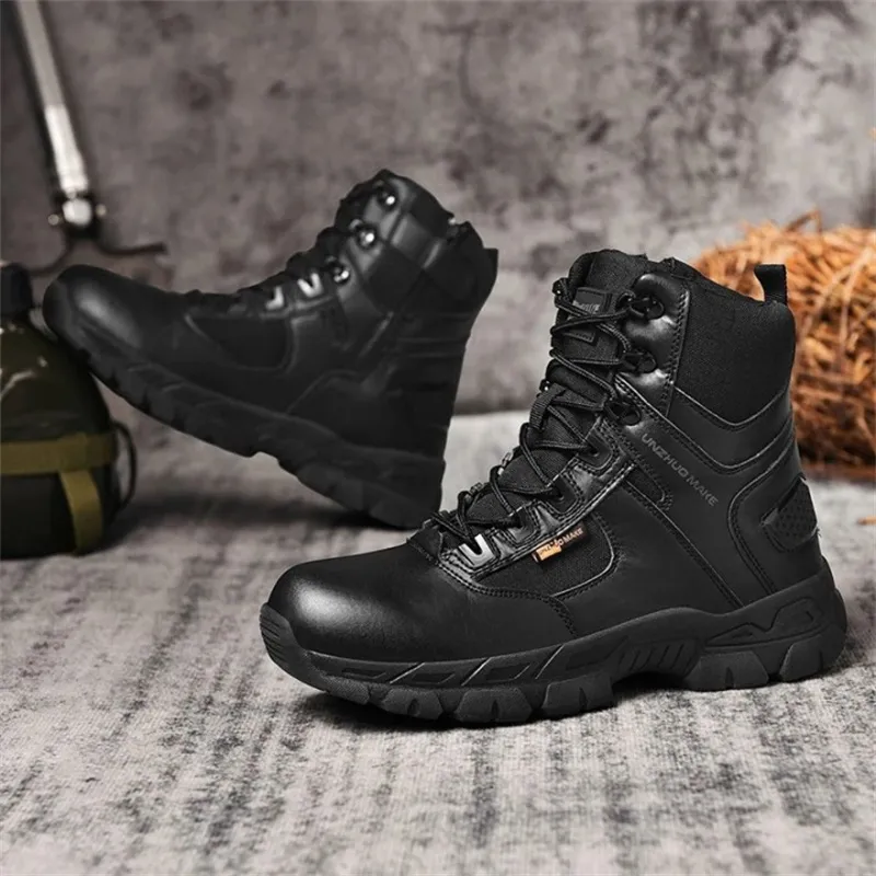 Men's Comfortable Waterproof  Arch Support  Genuine Leather Orthopedic  Hiking Combat Boot