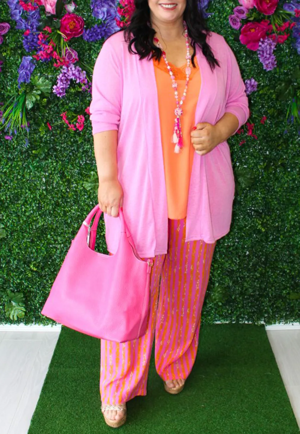 Pink and Orange Printed Trousers