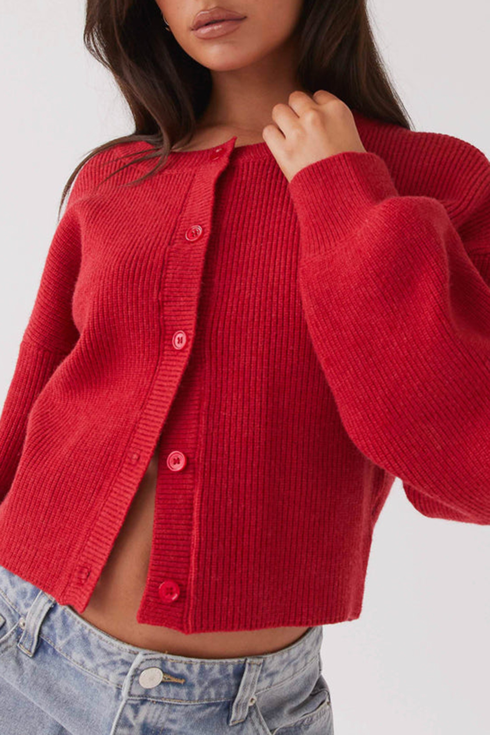 Daphne Knit Cardigan - Cherry