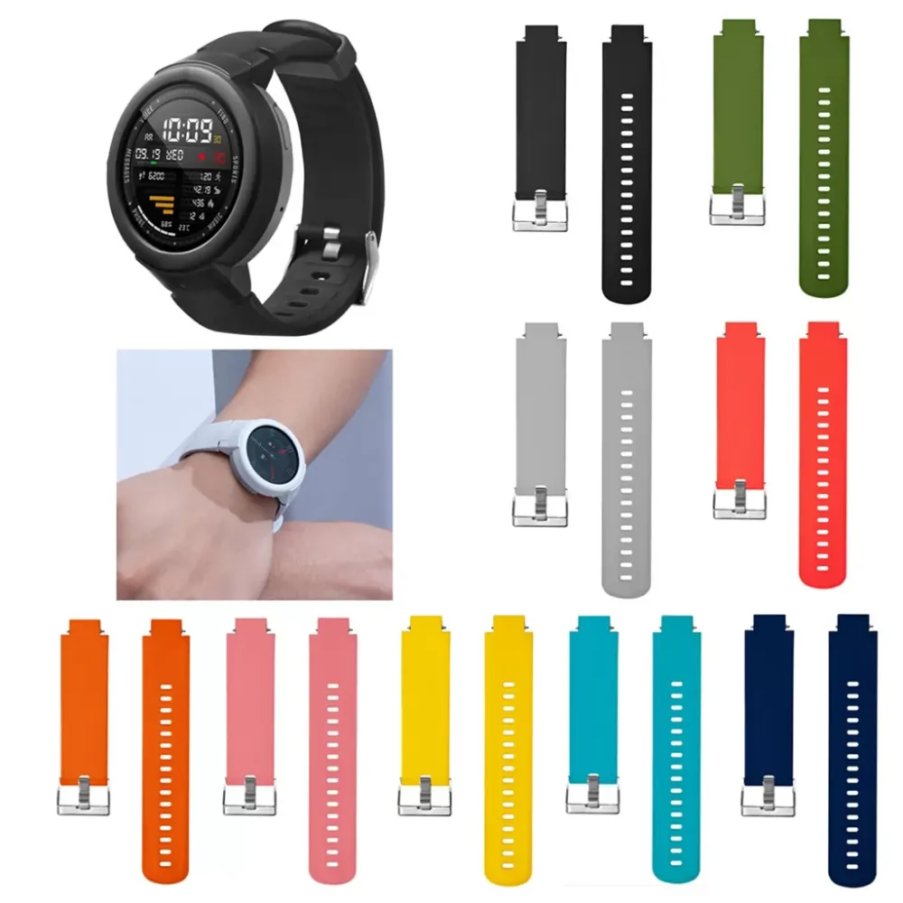 Replacement Sport Silicone Watch Band Strap For Huami Amazfit Verge Youth Watch Quick Release Bracelet SmartWatch Accessories