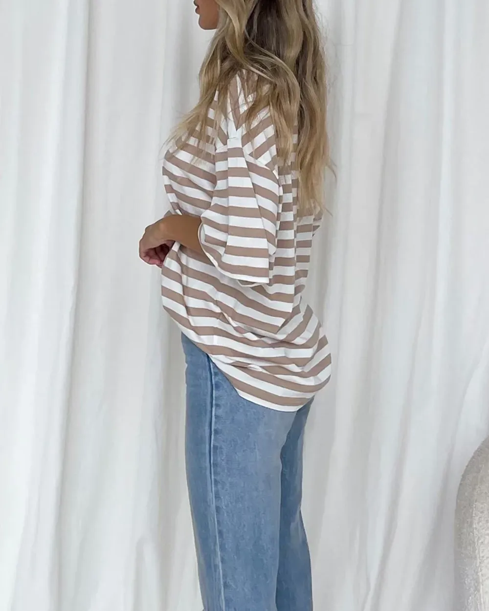 Nostalgia Stripe Oversized Boyfriend Tee