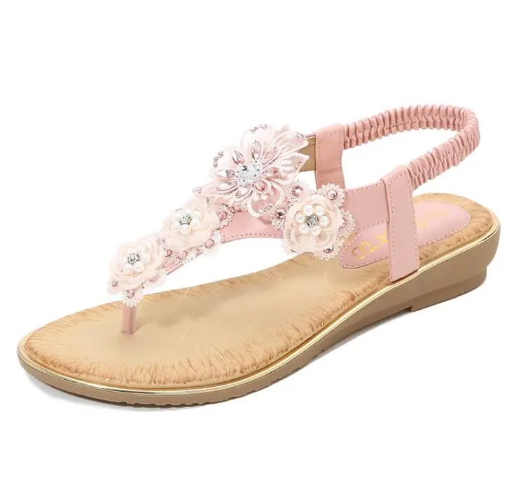 Cilool Open Toe Flowers Bohemian Sandals