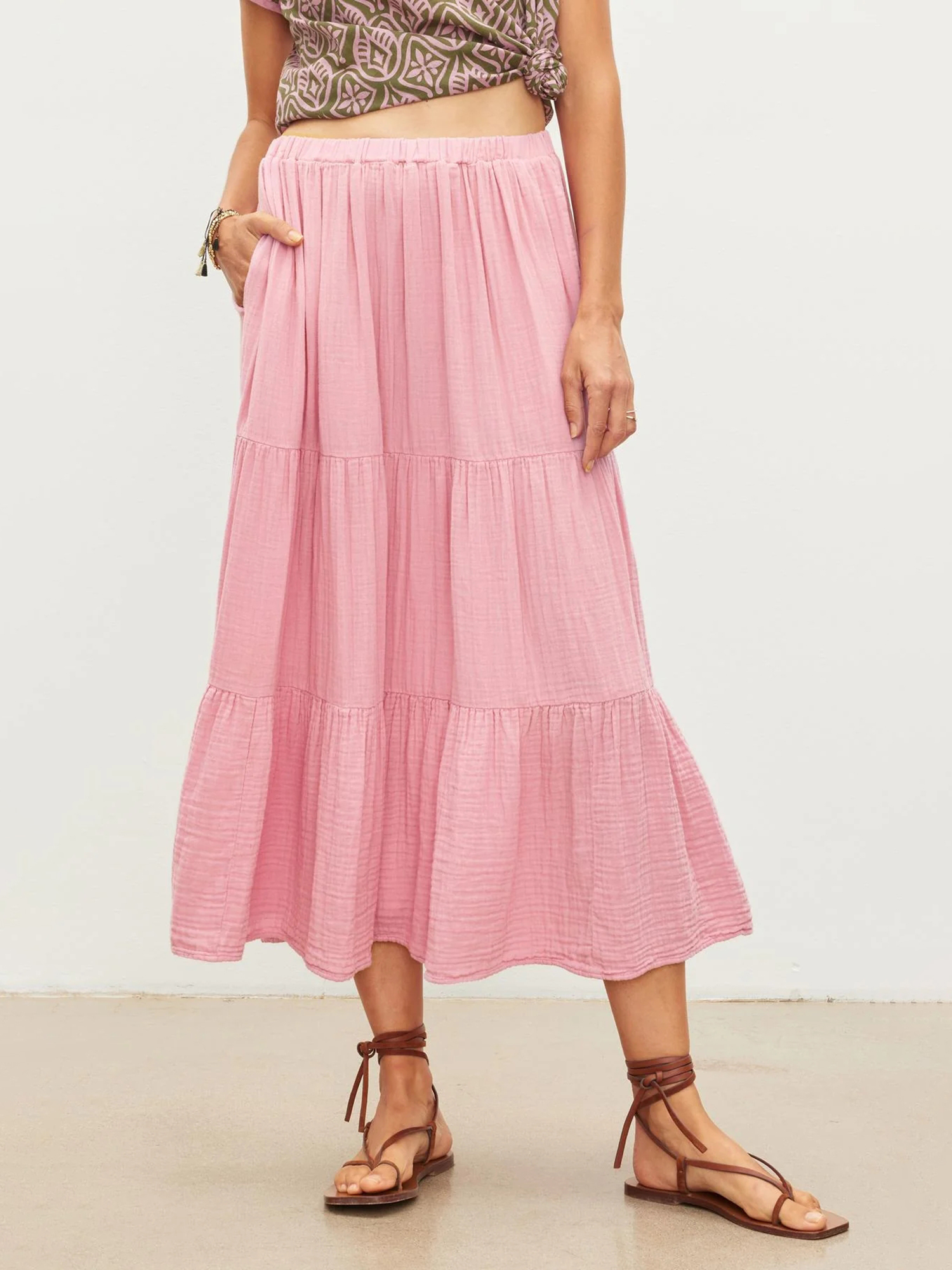 Danielle Cotton Gauze Tiered Skirt