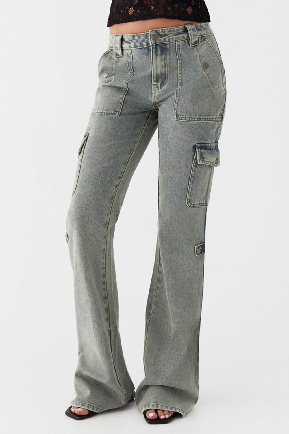 Zephee Flare Jeans - Washed Denim