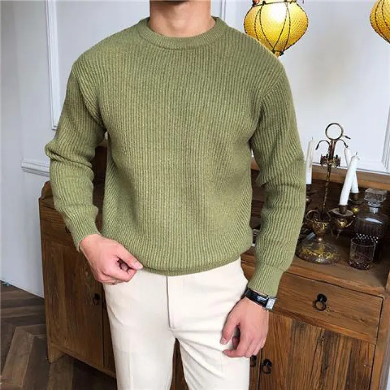 Gentleman's Casual Cashmere Knit Crew Neck Sweater