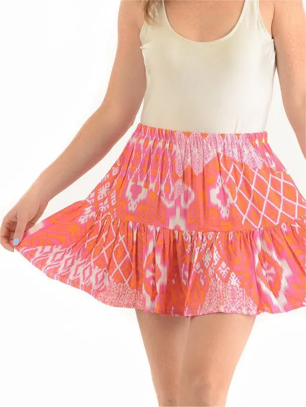 Boho Skirt / Flamingo