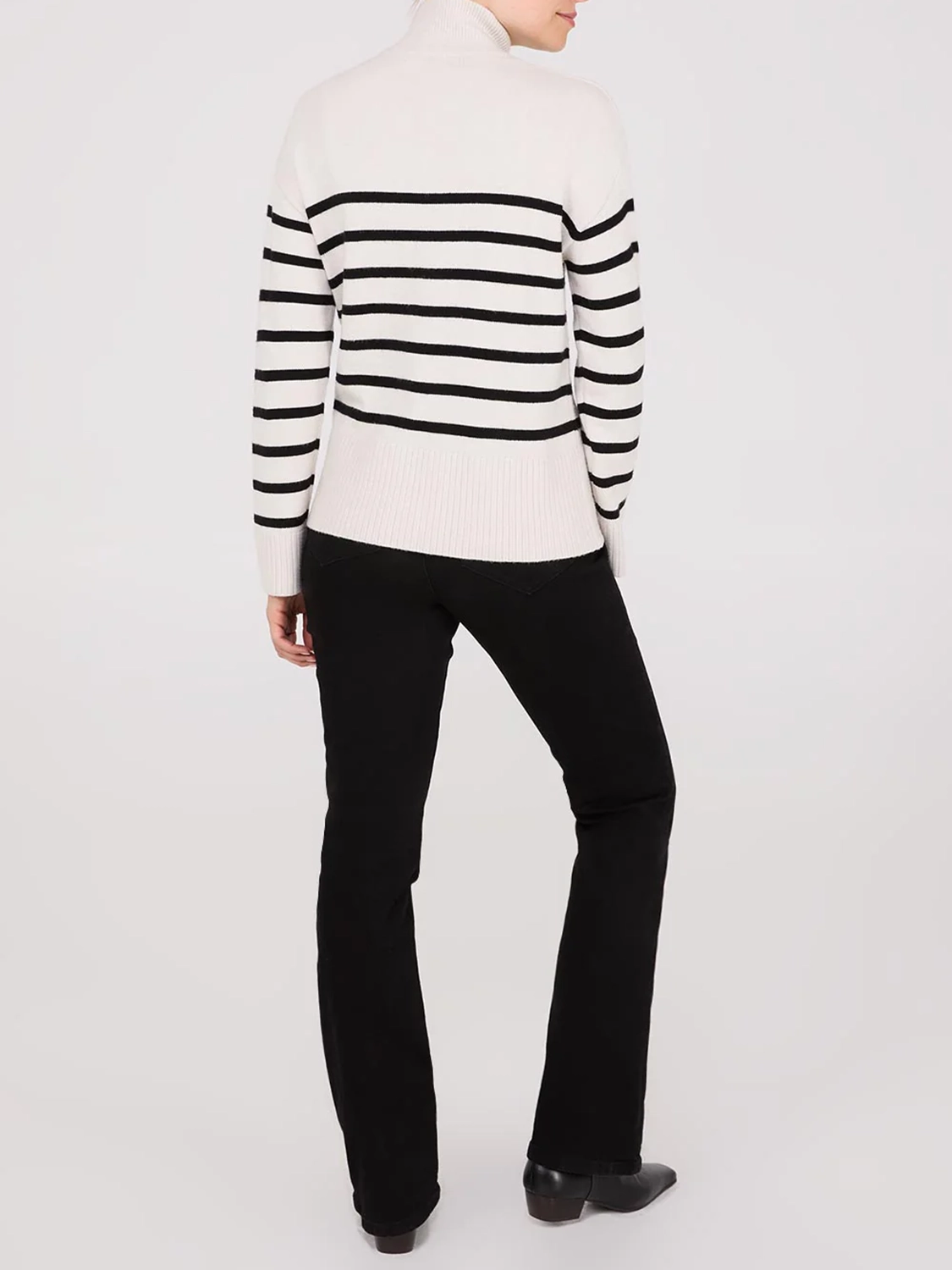 Striped Zip-Front Sweater