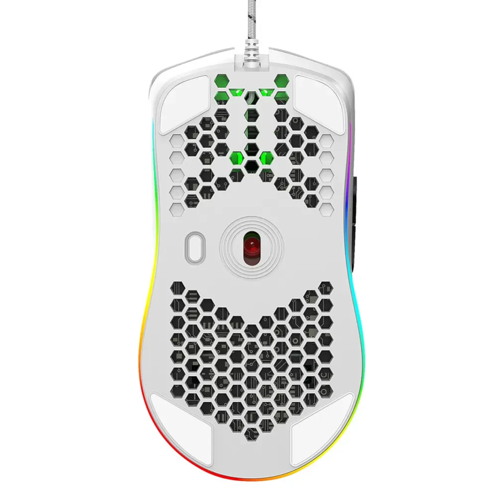 Ergonomic design 6400DPI RGB Gaming Mouse Honeycomb Shell 6 Macro Programmable Buttons，suitable for laptop and desktop