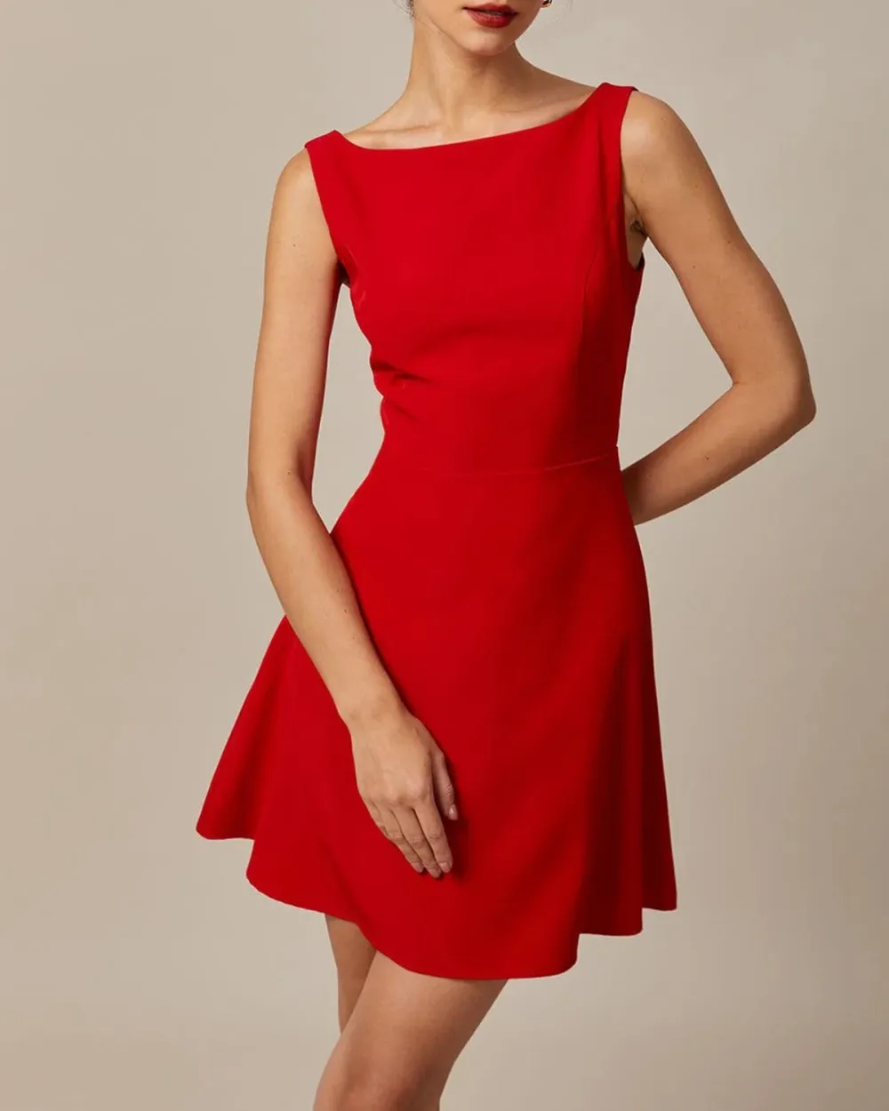 Red high-end cocktail dress