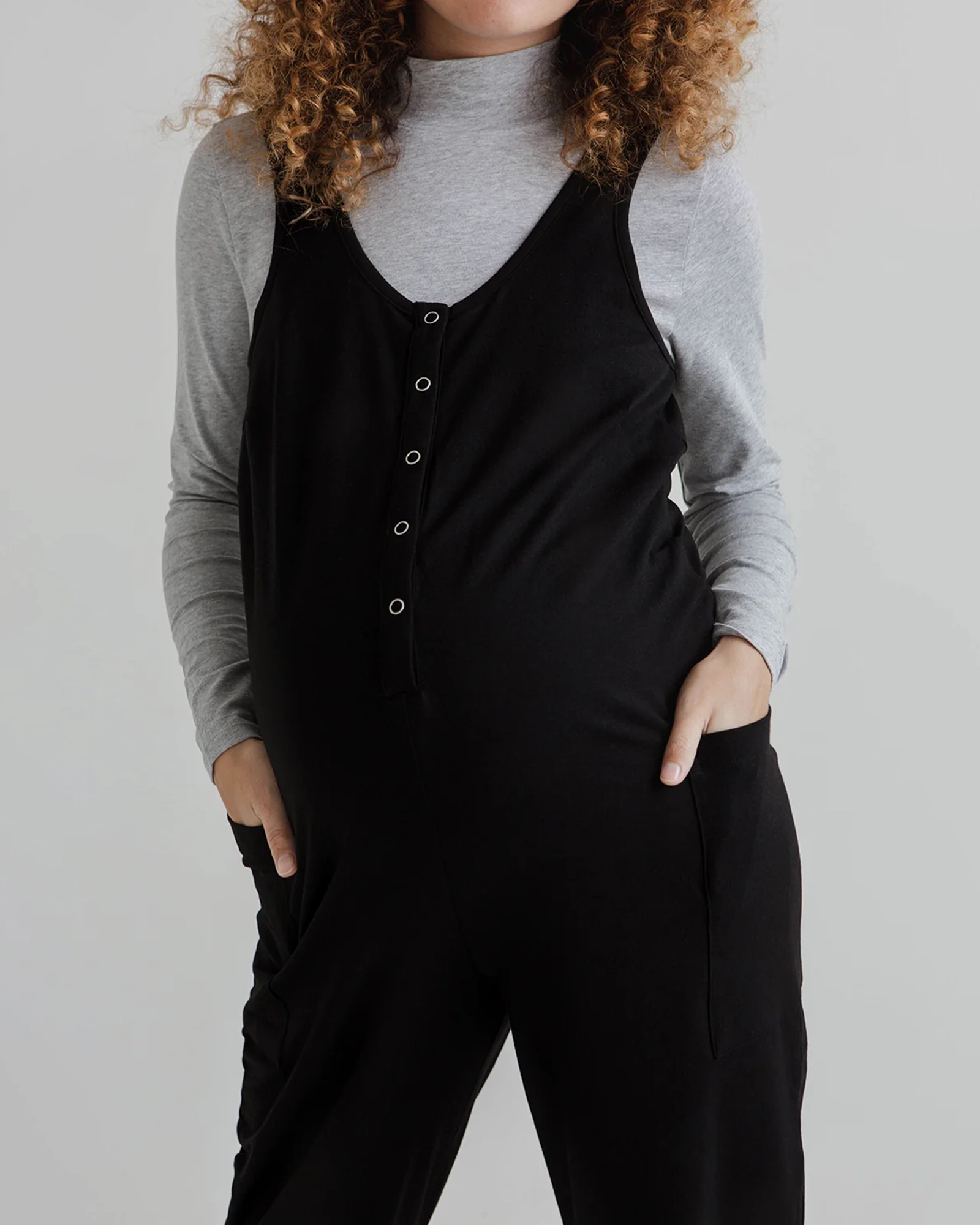 SLIGHT STRETCH JUMPSUIT - BLACK