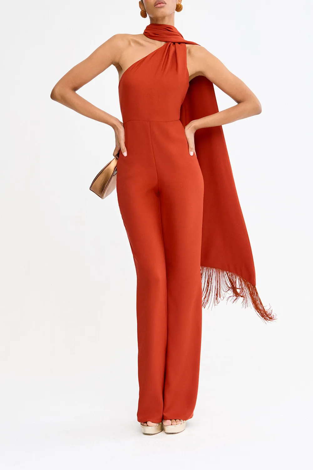 Solid Color Halterneck Luna Jumpsuit