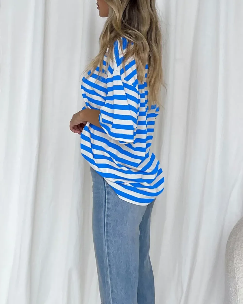 Nostalgia Stripe Oversized Boyfriend Tee