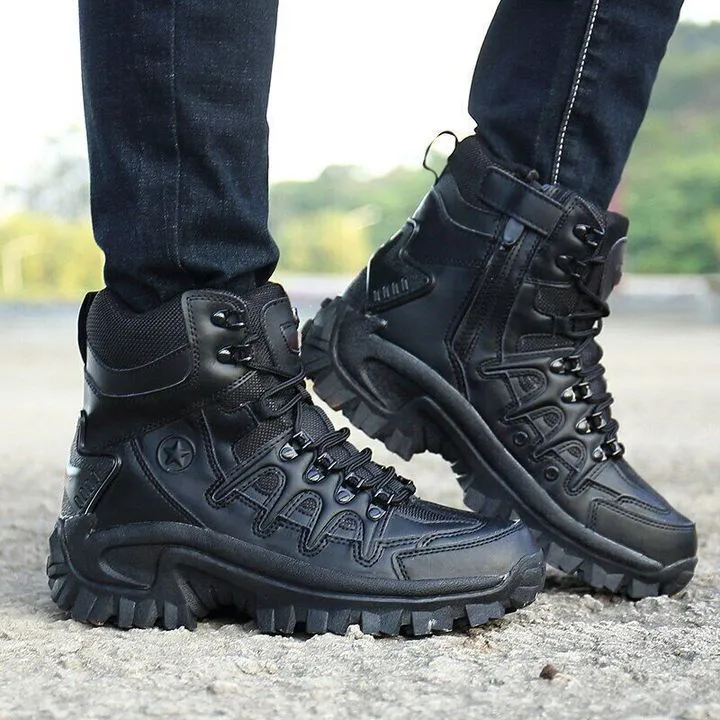 Men's Military Combat Boots Waterproof Slip Resistant Puncture Resistant Hiking Boots - Protect Your Feet in the Outdoors