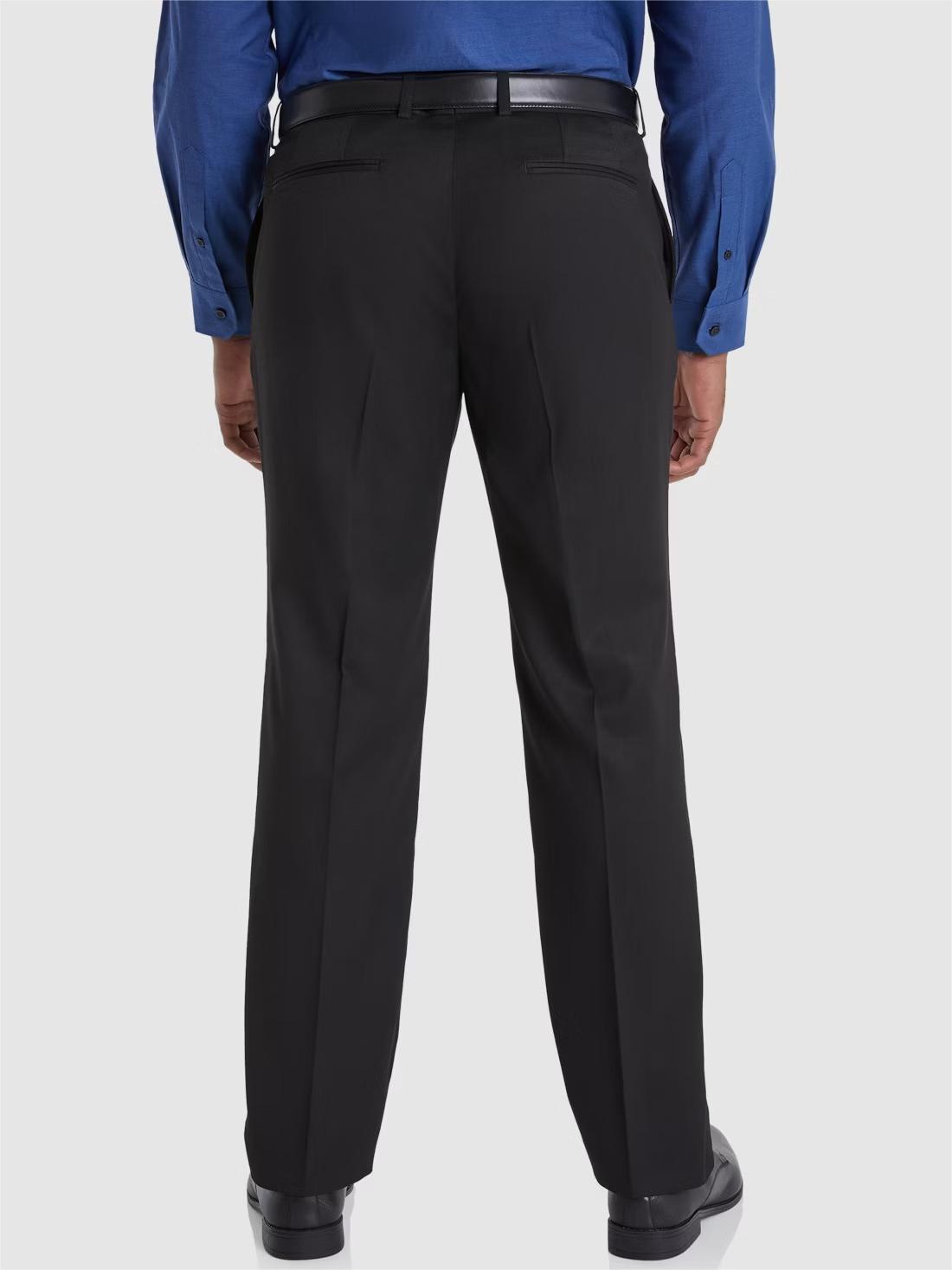 BLACK VITORI TEXTURED STRETCH DRESS PANT