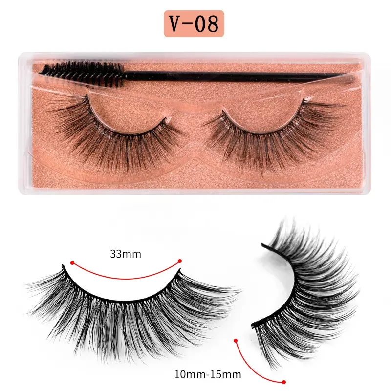 1 Pair with Brush 3D Mink Eyelashes Eyelash 3D Eye makeup Mink False lashes Soft Natural Thick Fake Eyelashes Lashes Extension Beauty Tools