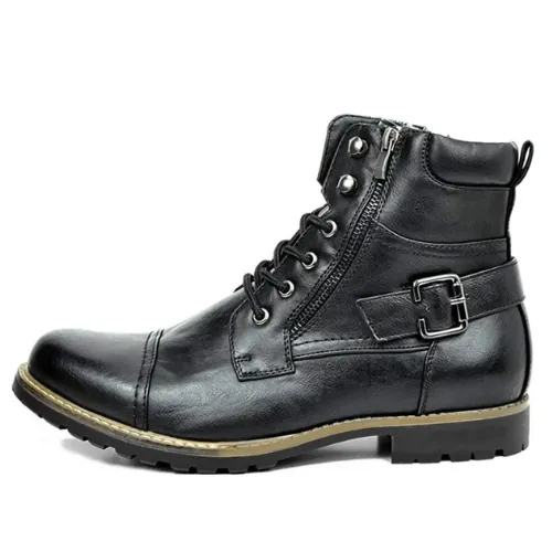 Men's Fashionable And Comfortable Genuine Leather Motorcycle Boots--Suitable for prolonged standing and walking