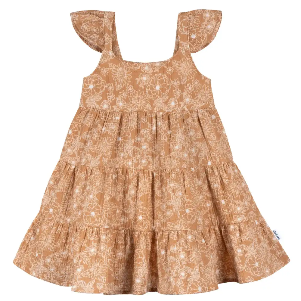 Toddler Girls Groovy Floral Tiered Dress