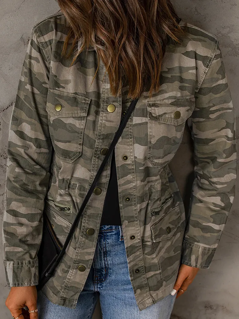 Women's Casual Camouflage Long Sleeve Jacket