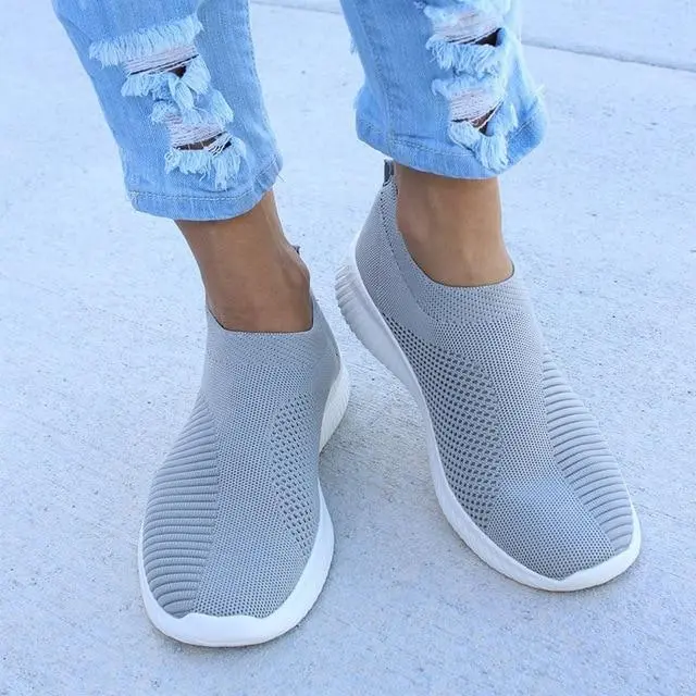 Women Shoes Knitting Sock Sneakers Slip On Flat Shoes