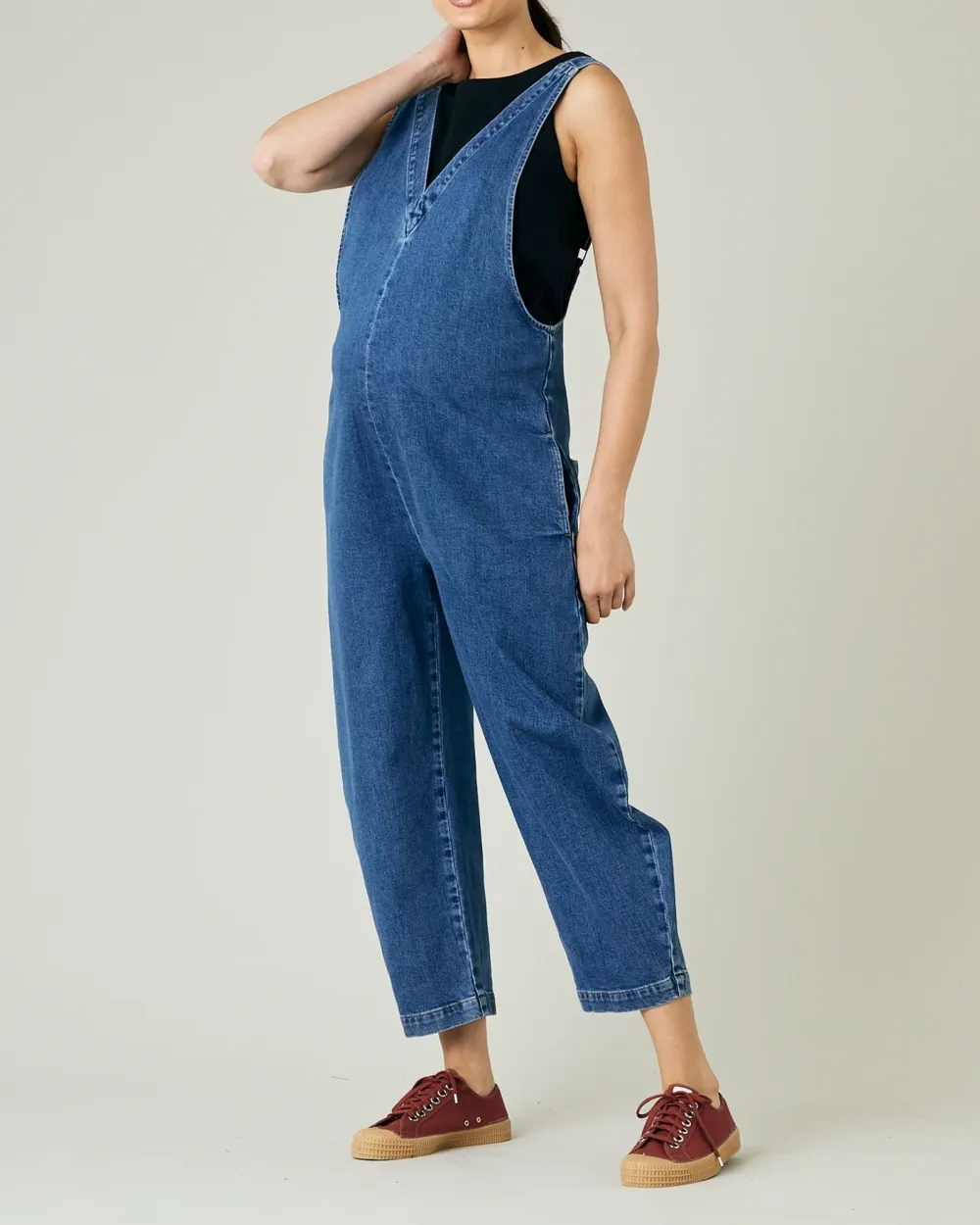 OTTIE MID BLUE DENIM JUMPSUIT