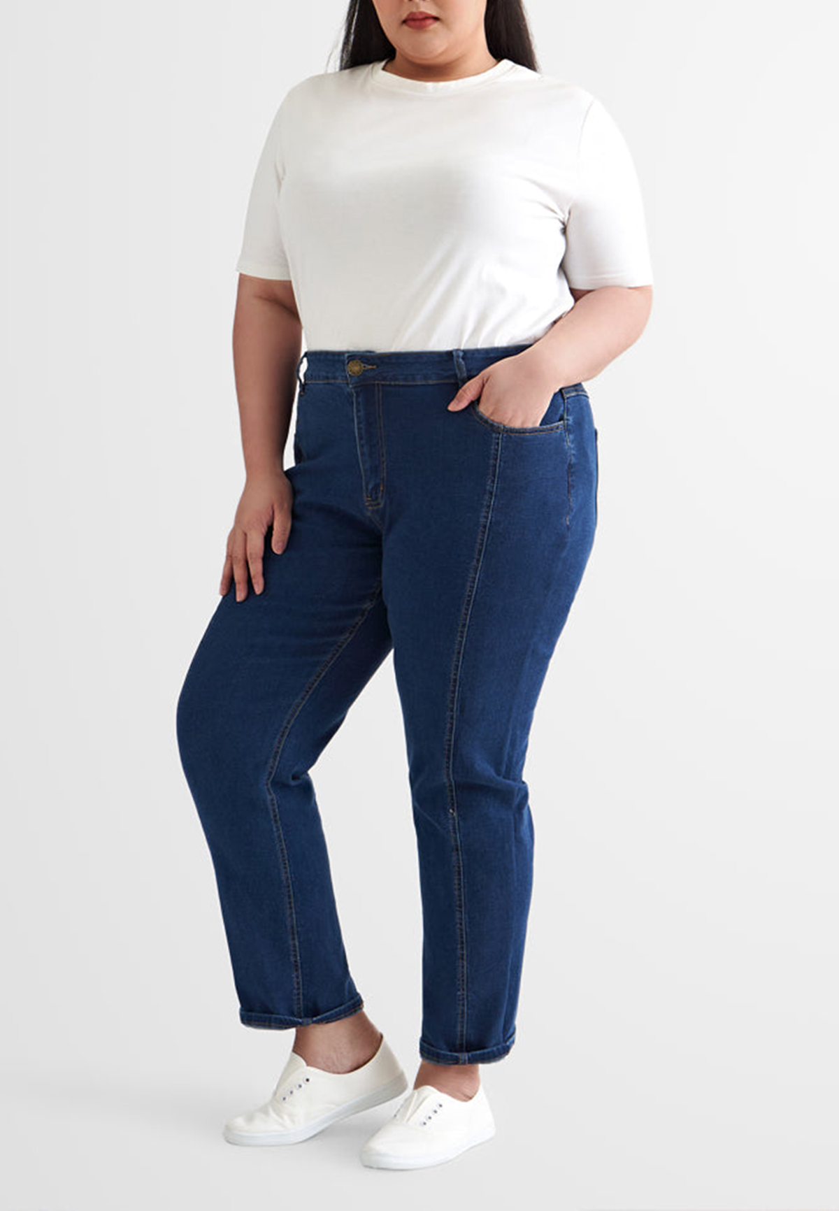 Slim Cut Side Seams Jeans