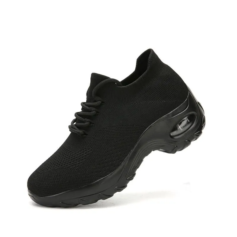 Cilool Lace Up Walking Running Shoes Platform Sneakers