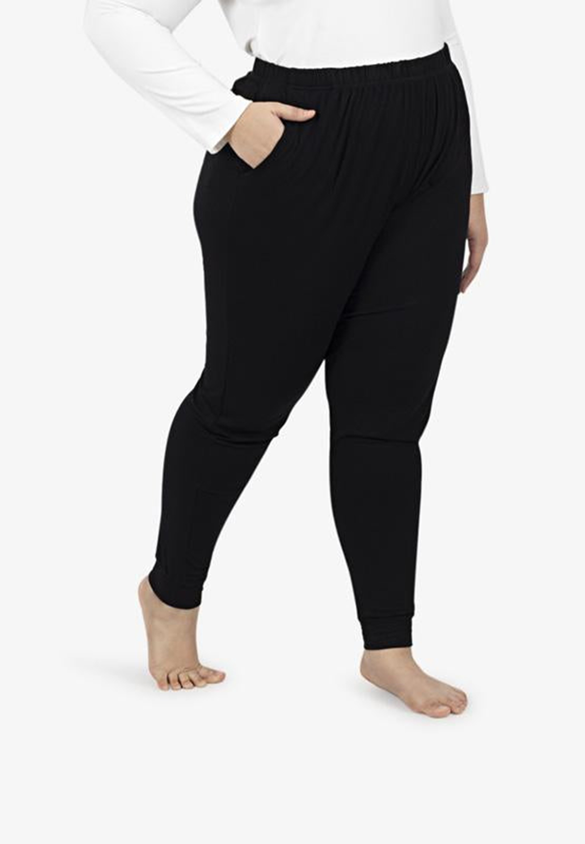 Relaxed Tapered Leggings - Black