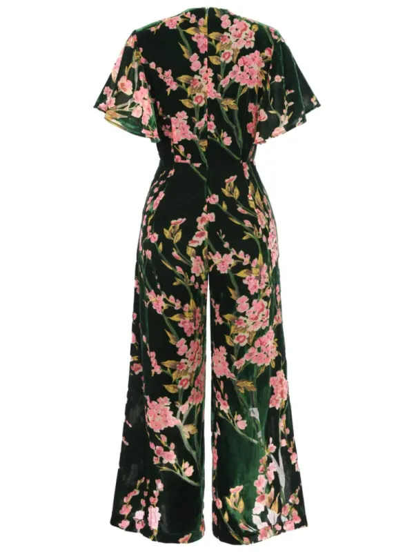 GREEN 1930S VELVET VINTAGE JUMPSUIT