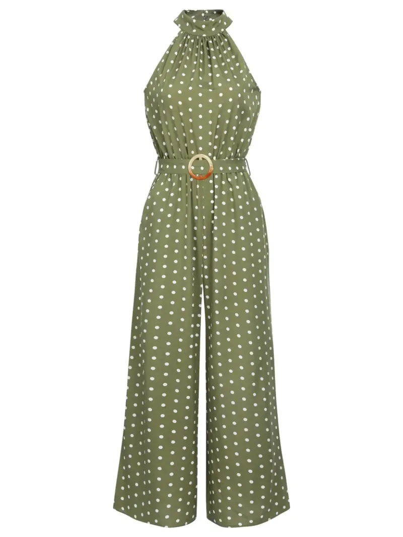 1930S POLKA DOT BELT JUMPSUIT