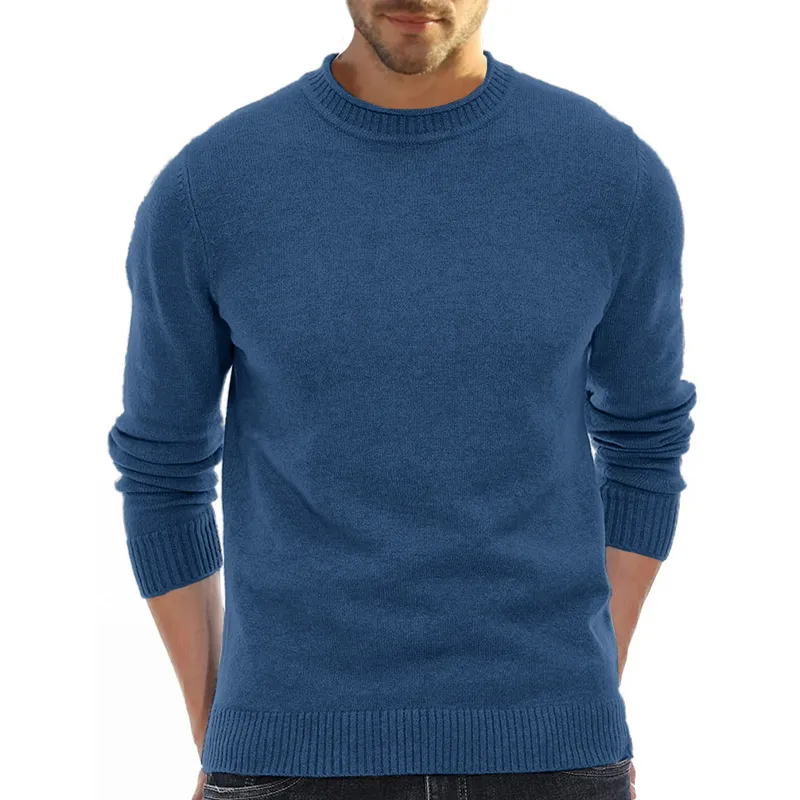 Men's Long Sleeve Crew Neck Sweater Soft Casual Sweater Men's Classic Sweater