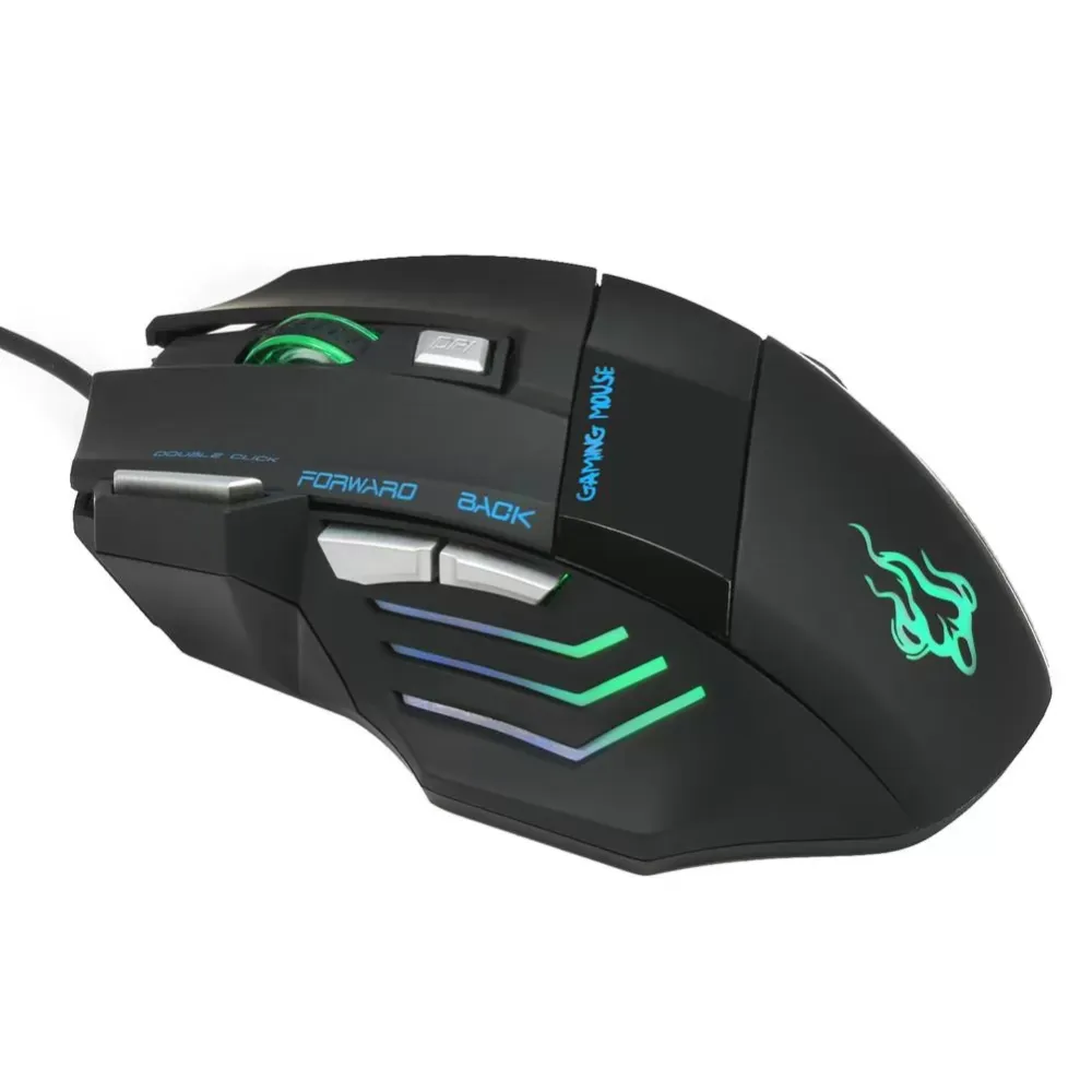 Ergonomic 5500dpi 7-Key programmable professional game mouse, colorful light, suitable for notebook and desktop computers