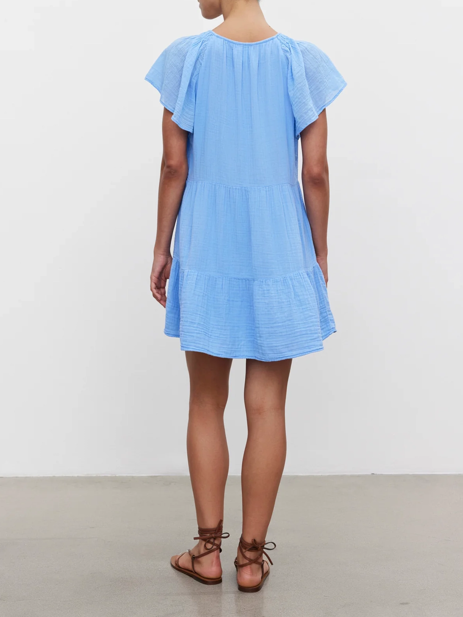 Eleanor Cotton Gauze Tiered Dress