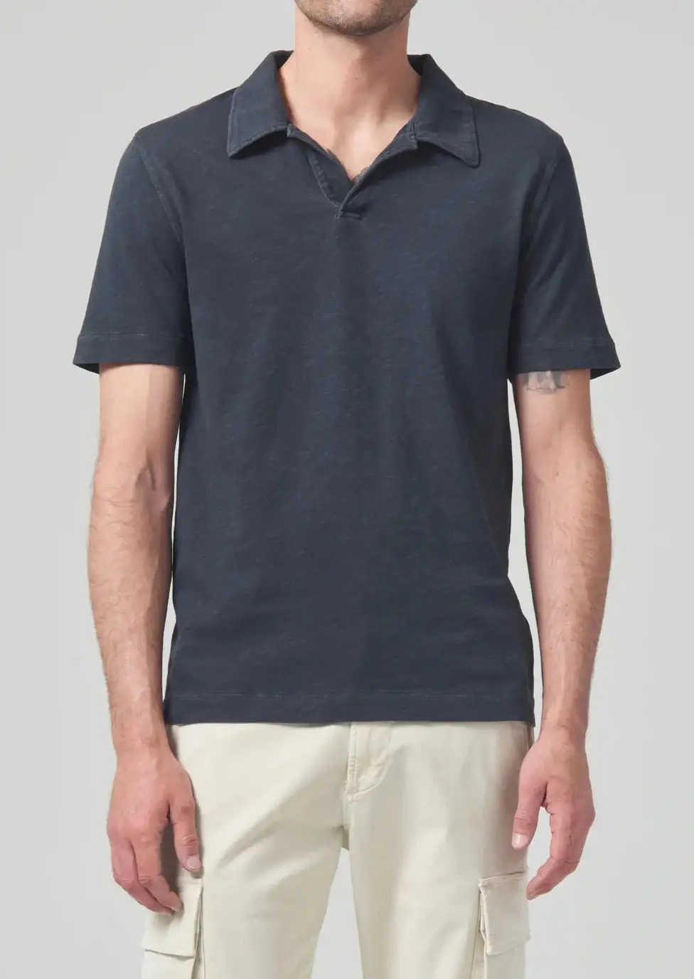 Malachi Slub Polo - Washed Black