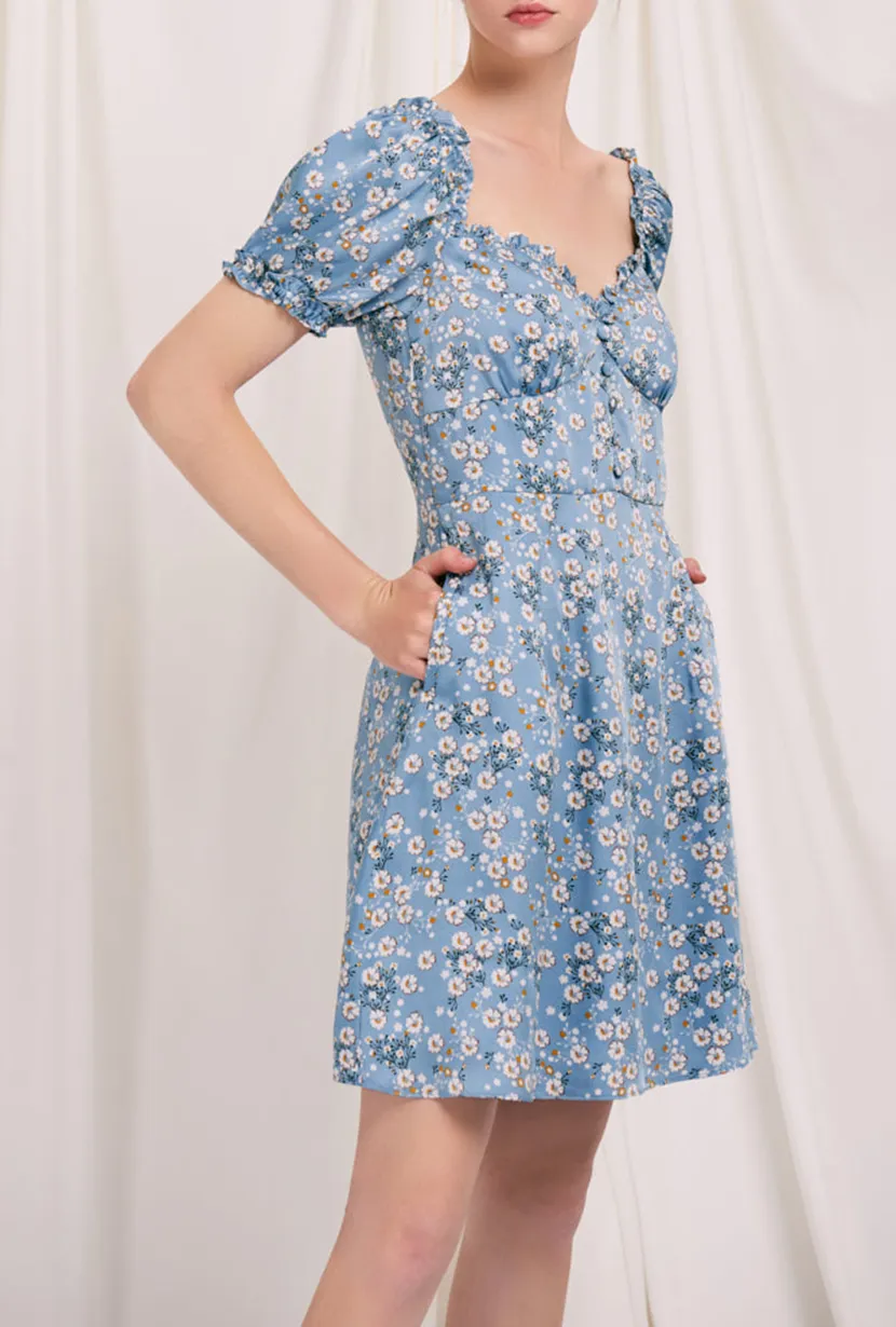 Maisy Dress - Blue Floral