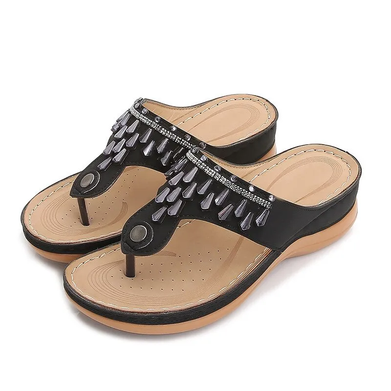 Summer Women Casual Sandal Fashion Ladies Bling Sewing Sandals