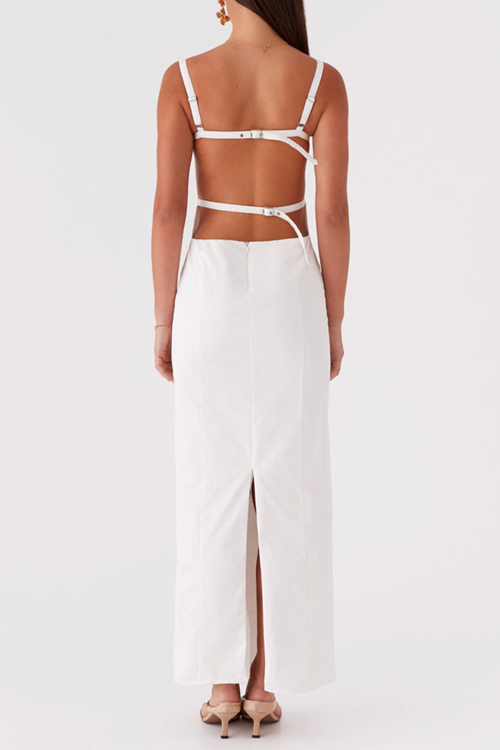 Naomi Backless Maxi Dress - Off White