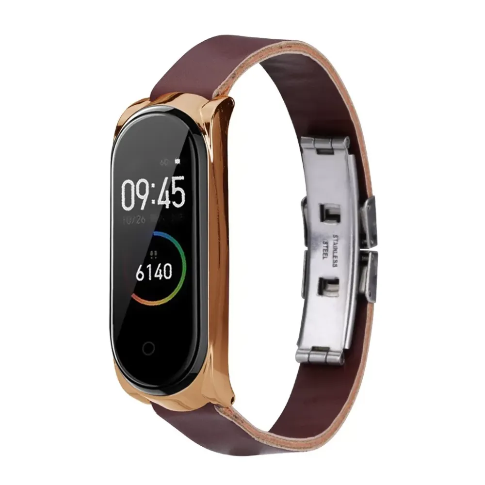 Sports Bracelet Fashion band Accessories For Xiaomi Mi Band 4 Business Lightweight Leather Smart Wrist Watch Band Strap