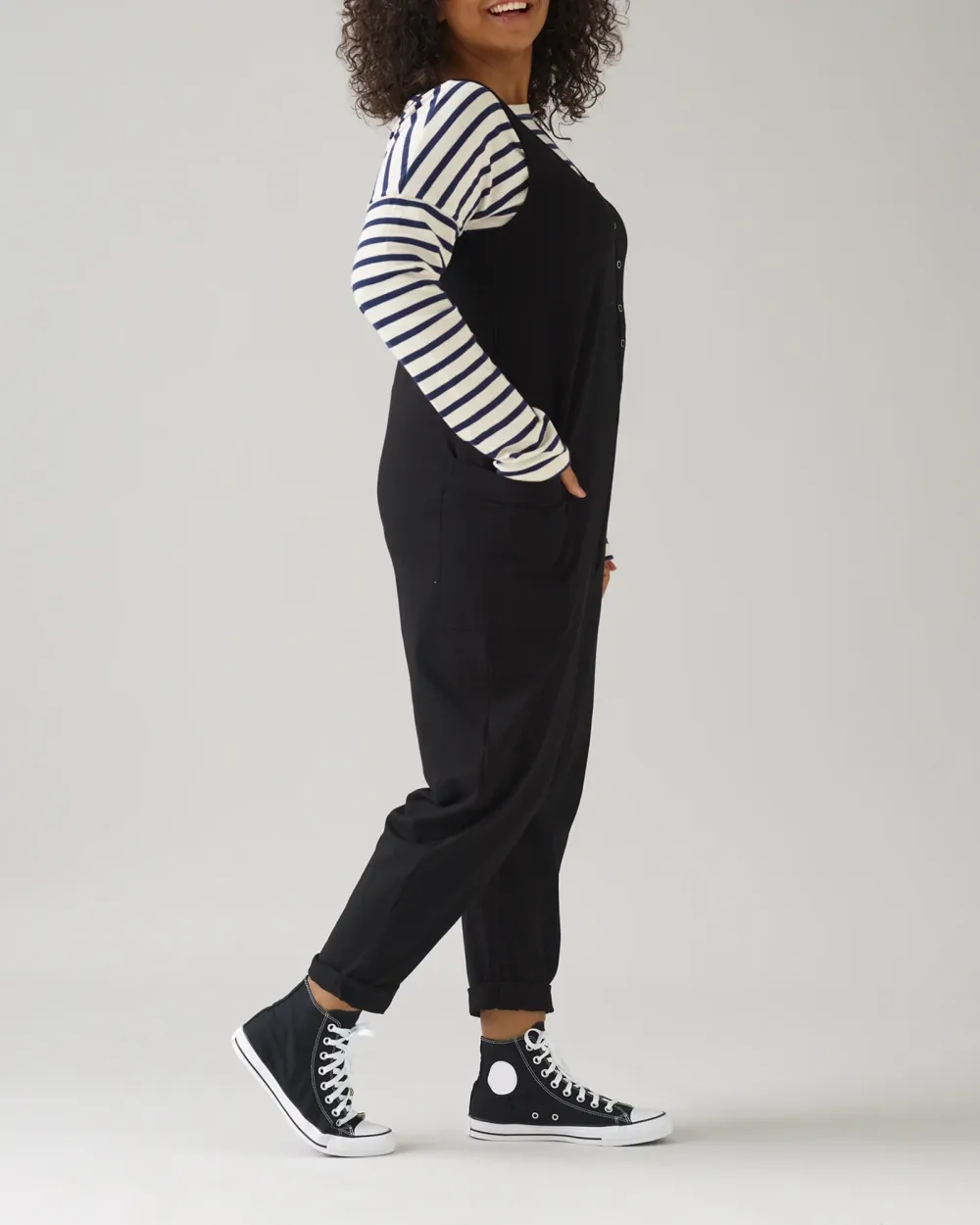 SLIGHT STRETCH JUMPSUIT - BLACK