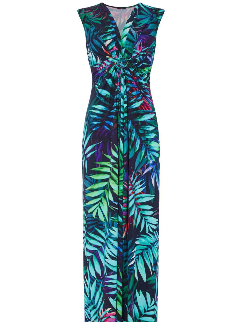 Beach resort print maxi dress