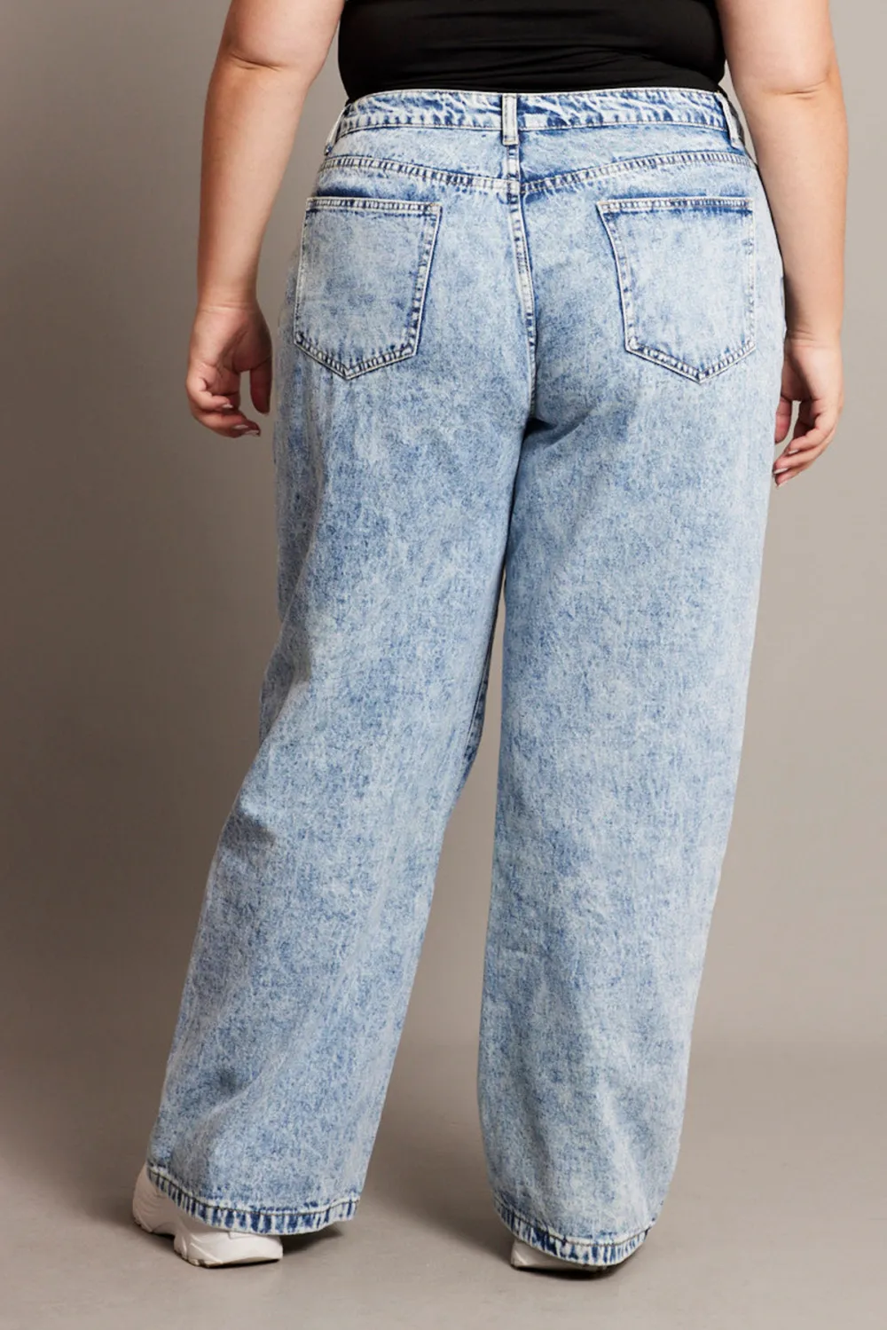 Denim Wide Leg Jeans High Rise