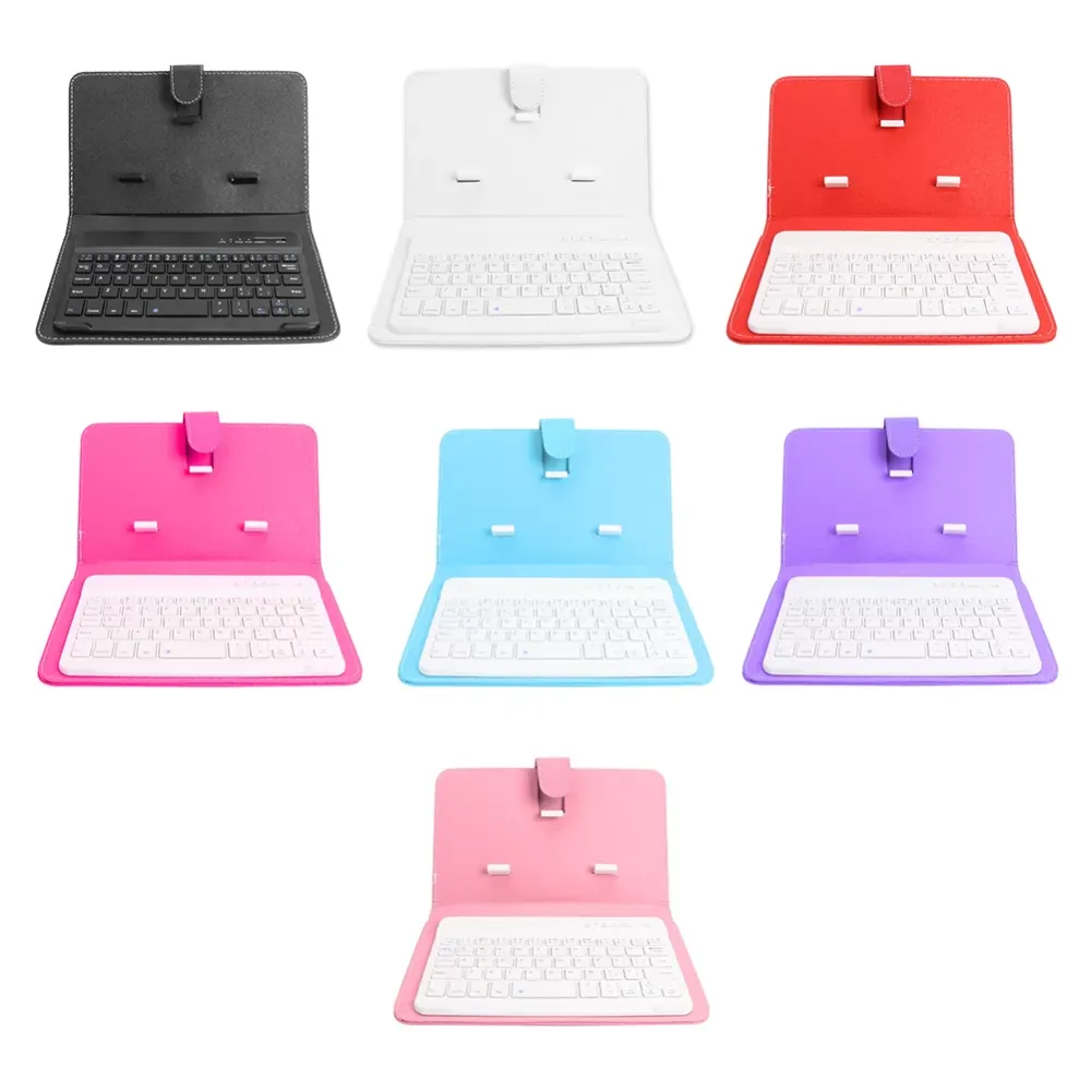 Portable PU Leather Wireless Keyboard Case for iPhone Protective Mobile Phone with Blueooth Keyboard For IPhone 6 7 Smartphone