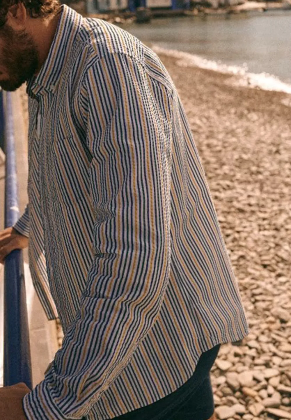 Charlie Seersucker Shirt-White Multicoloured Stripes