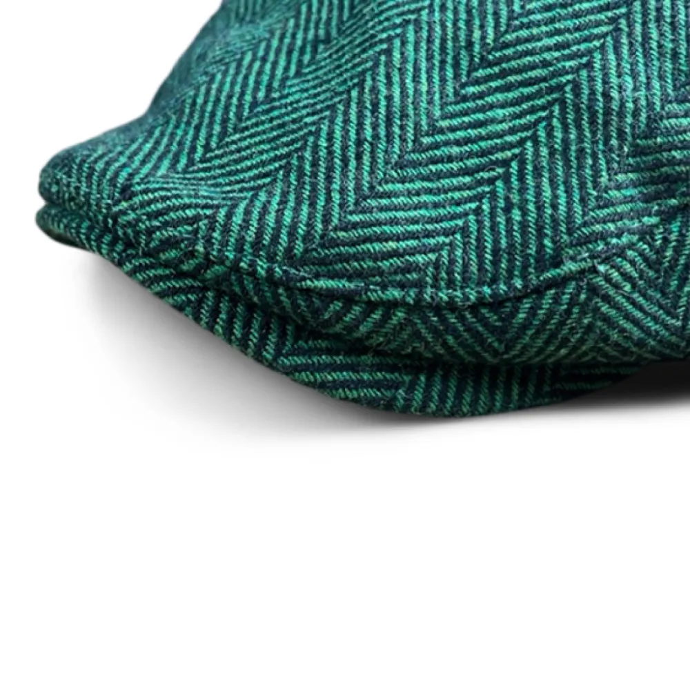 The Irish Cap - Green Herringbone