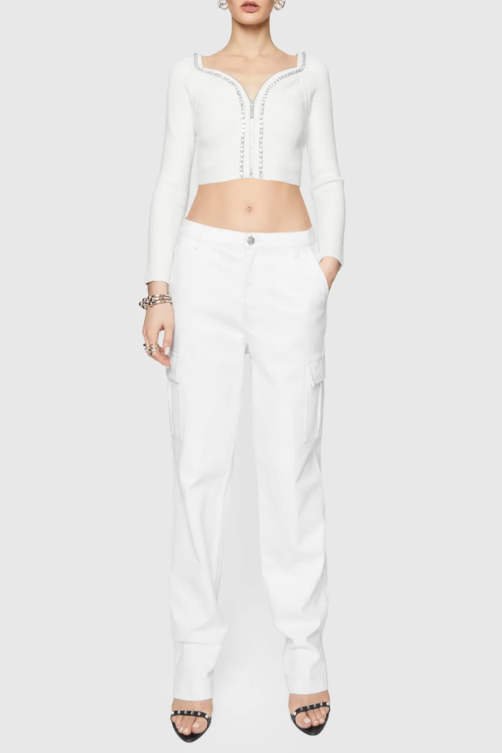 White Straight Pants