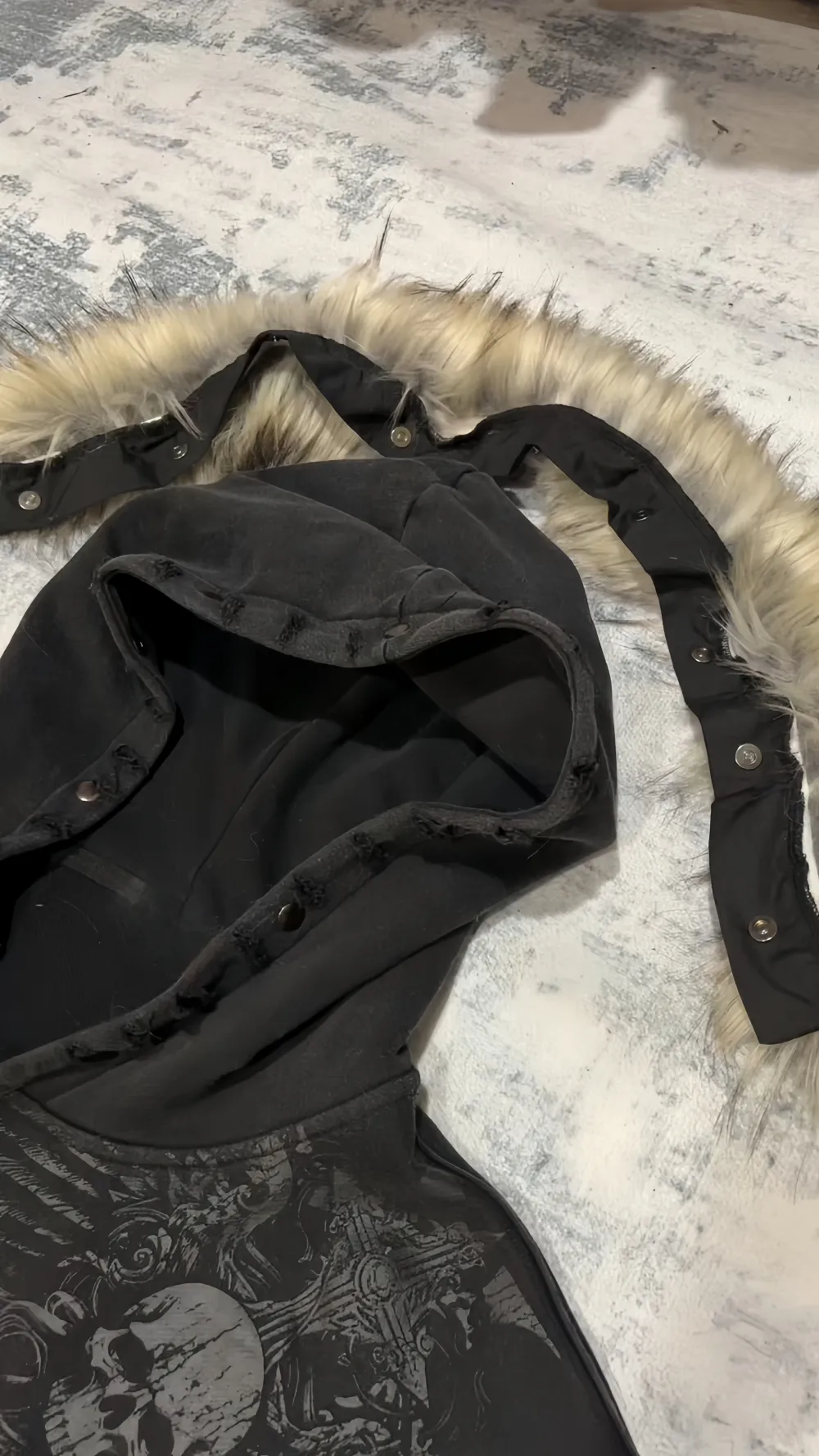 PROFOUND CROSS FUR ZIP-UP HOODIE