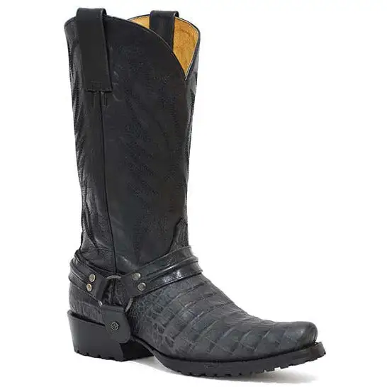 Men's Diesel Lug Caiman PRINT Boots Handcrafted Black