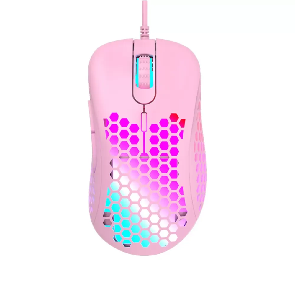 Ergonomic design 2400dpi wired game mouse, hollow lightweight, RGB cool breathing lamp, suitable for laptop and pc