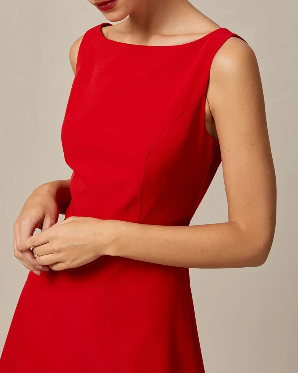 Red high-end cocktail dress